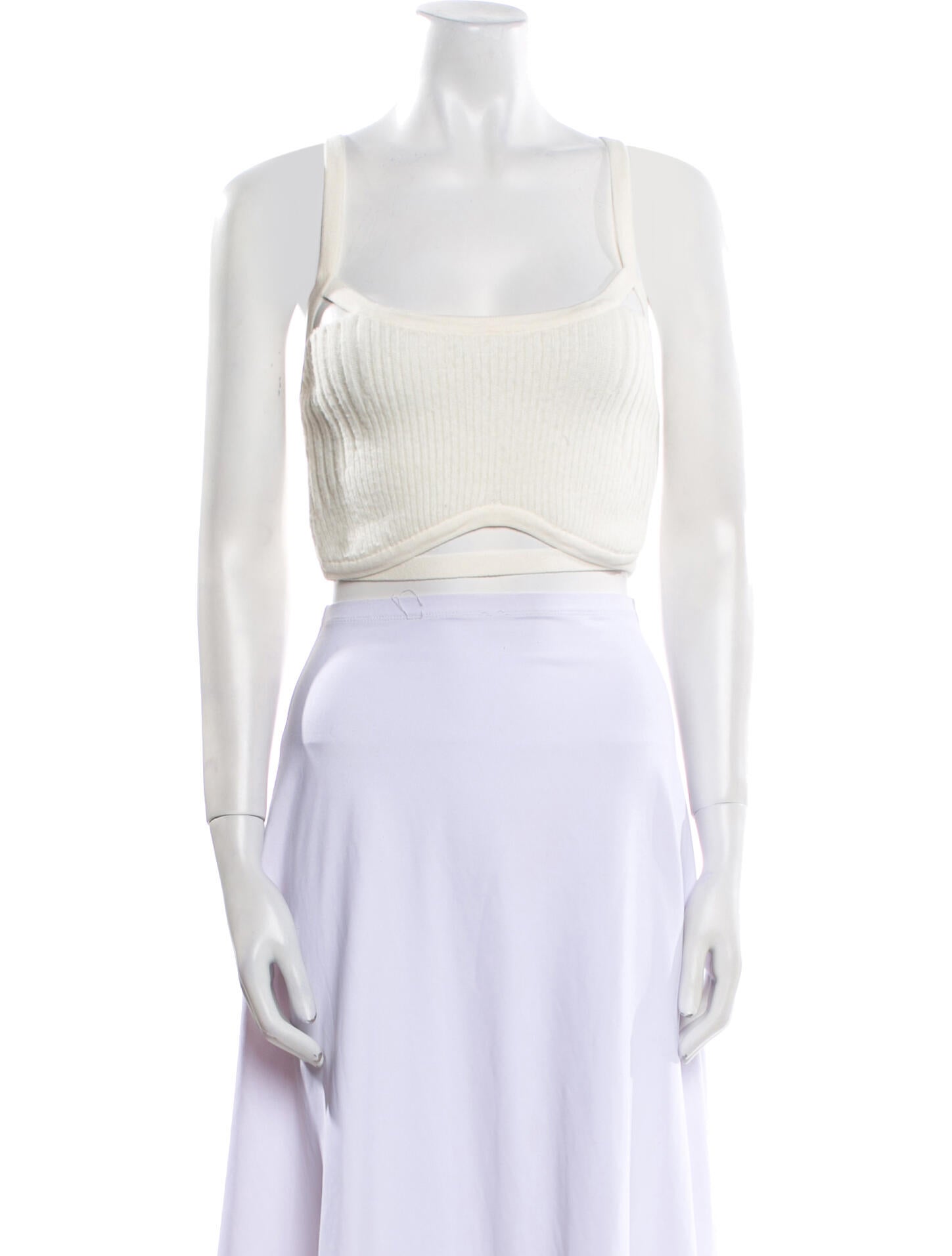 Jacquemus Virgin Wool Square Neckline Crop Top