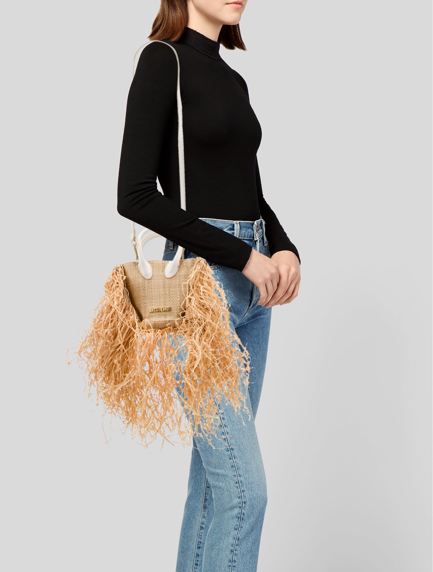 Jacquemus Raffia Top Handle Bag