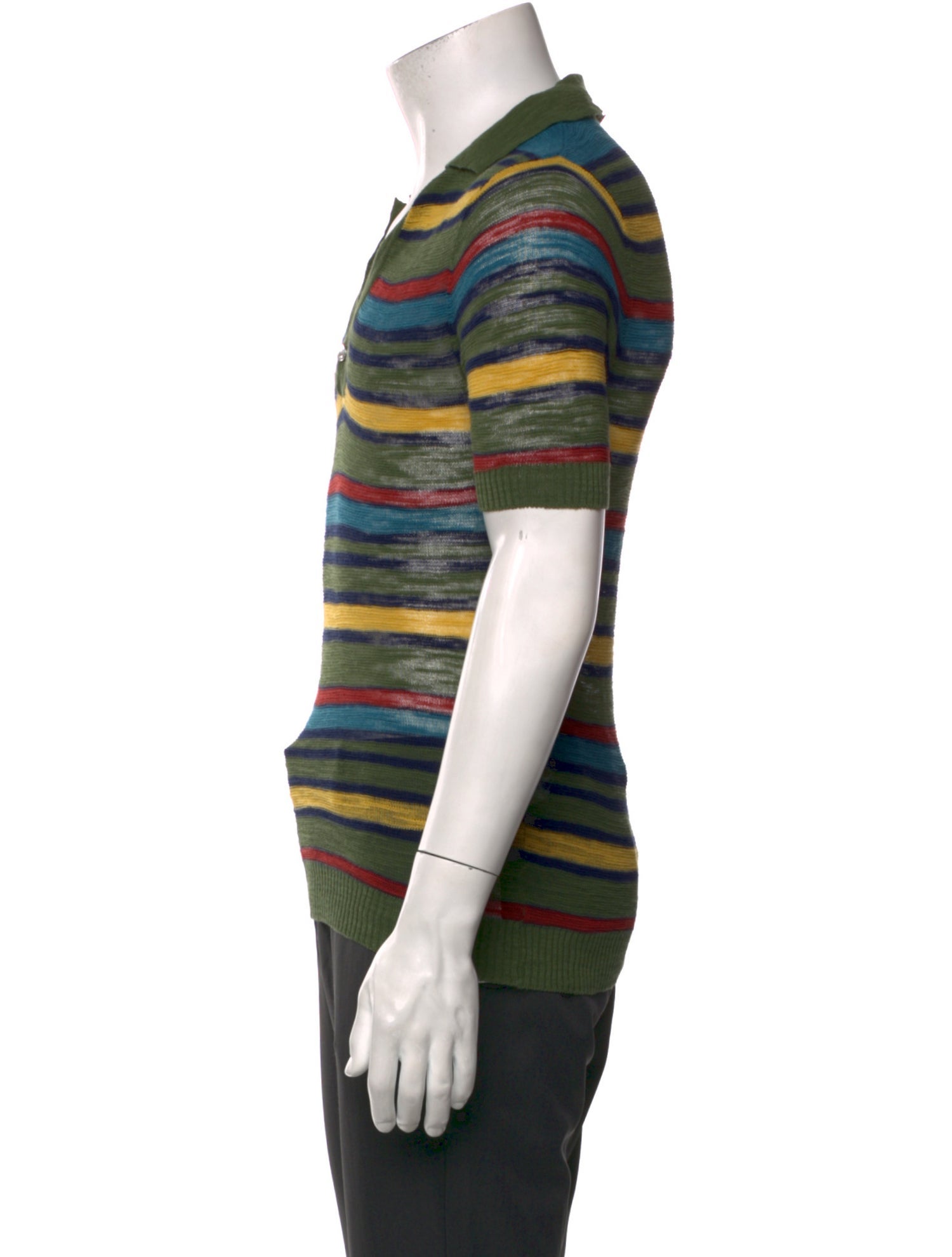 Jacquemus Striped V-Neck Polo Shirt