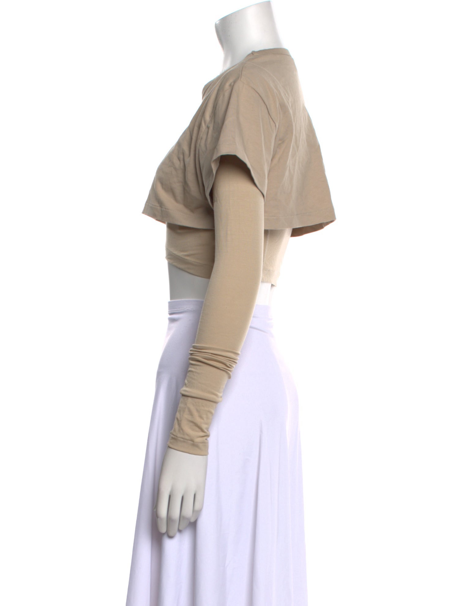 Jacquemus Crew Neck Long Sleeve Crop Top