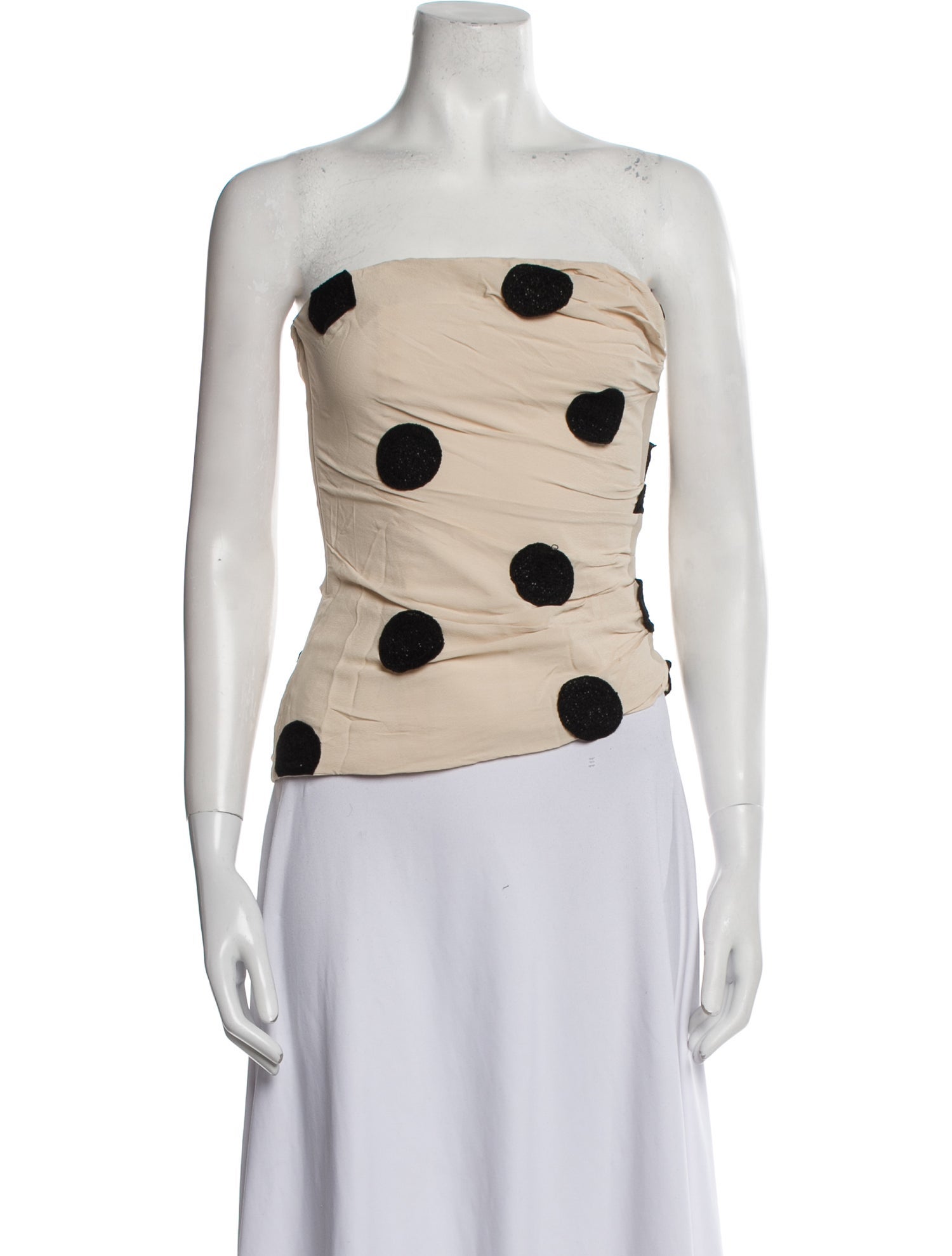 Jacquemus Polka Dot Print Strapless Crop Top w/ Tags