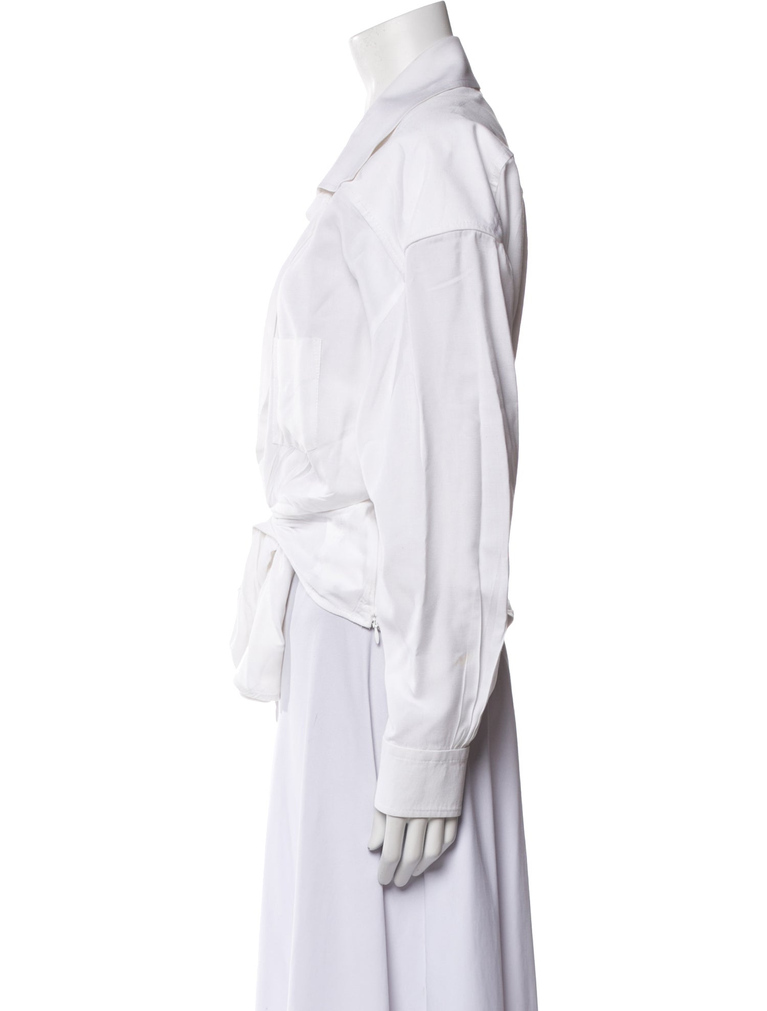 Jacquemus Plunge Neckline Long Sleeve Polo