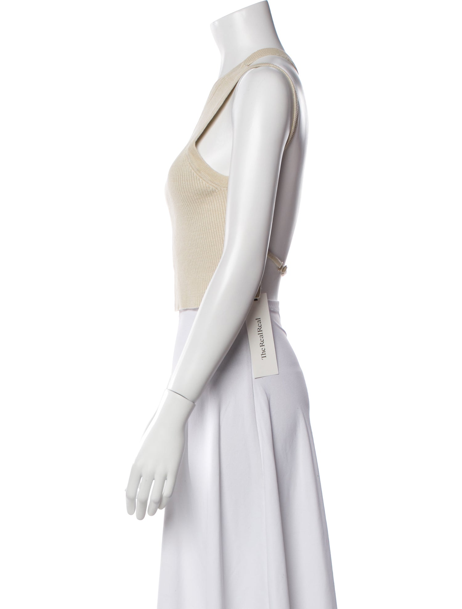 Jacquemus Linen One-Shoulder Crop Top