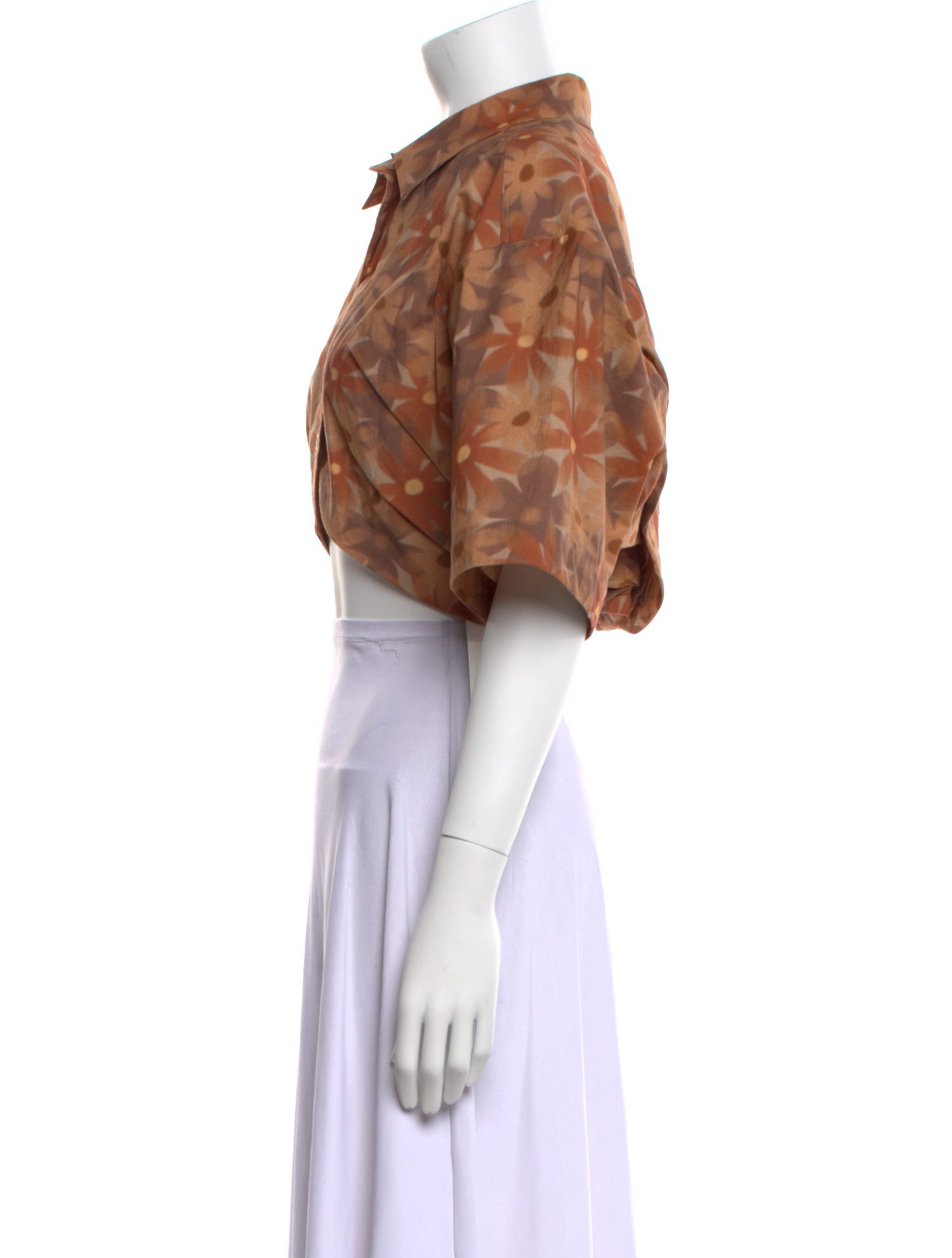 Jacquemus Printed Short Sleeve Crop Top