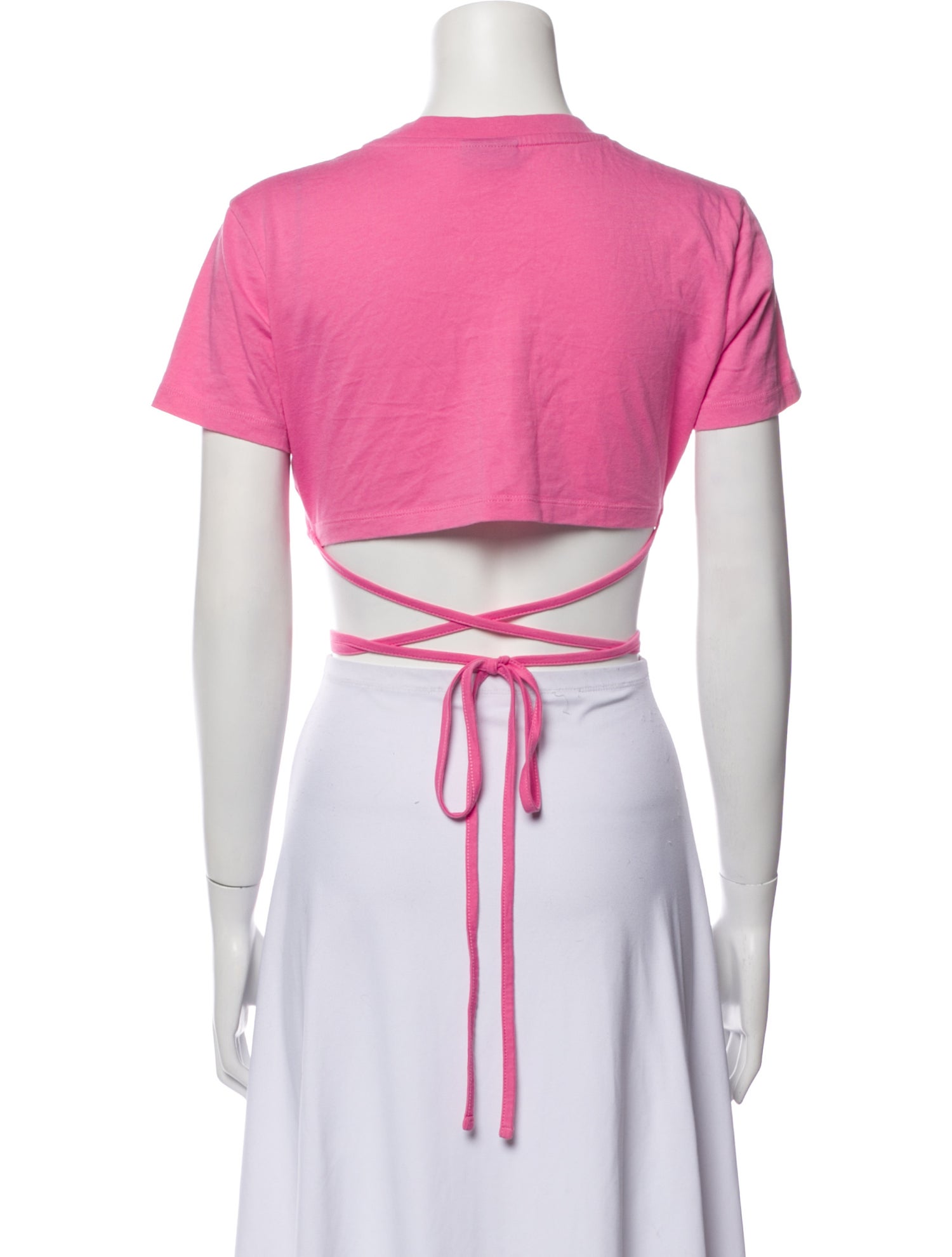 Jacquemus Crew Neck Short Sleeve Crop Top