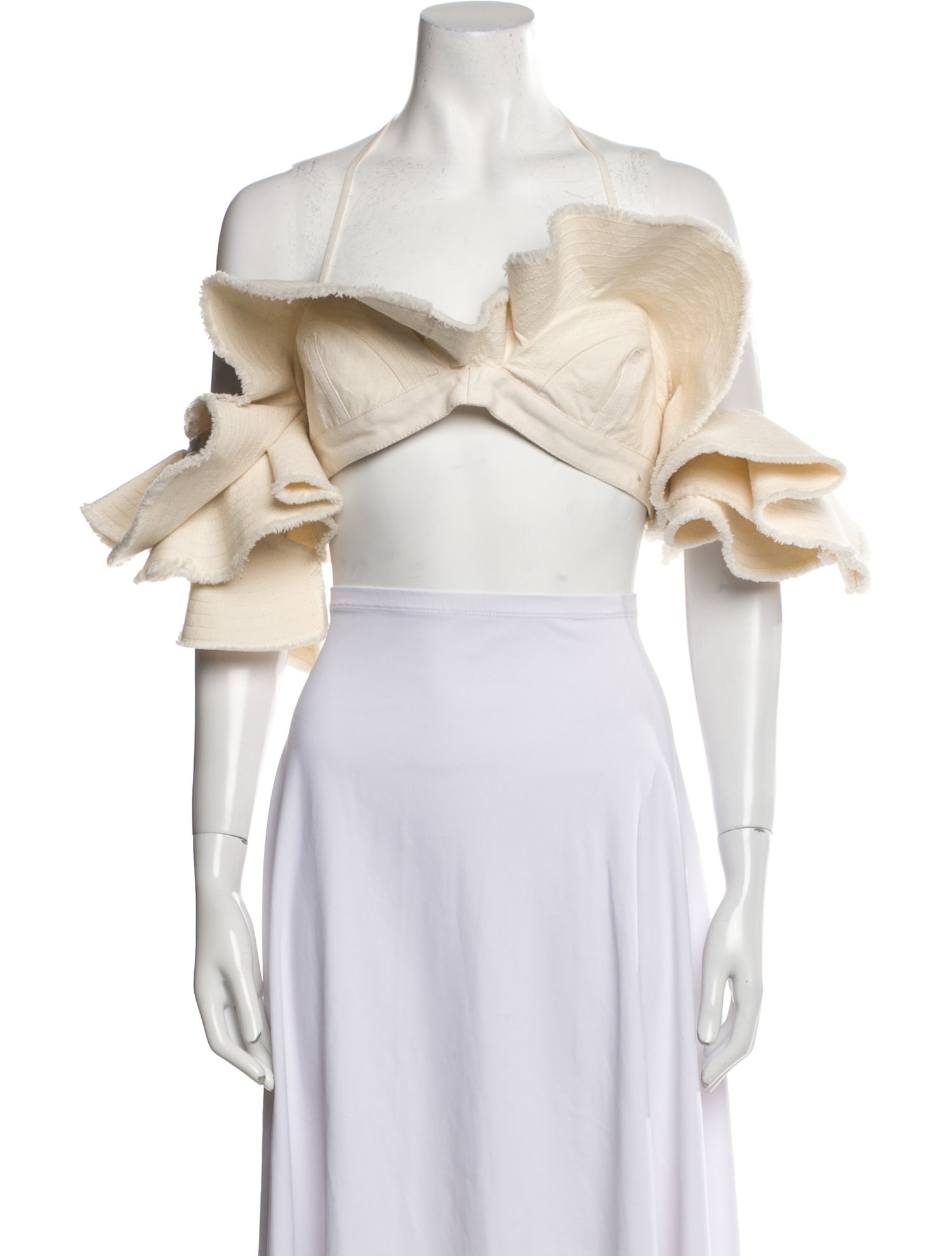 Jacquemus Off-The-Shoulder Short Sleeve Crop Top