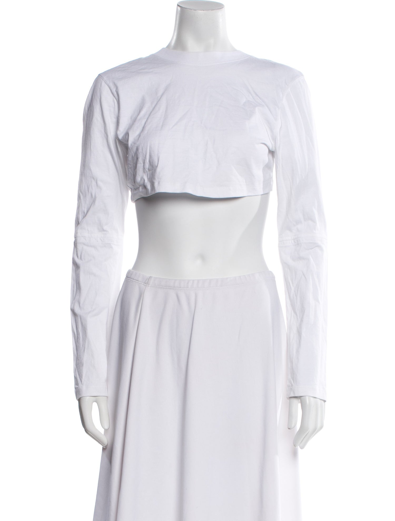 Jacquemus Off-The-Shoulder Long Sleeve Crop Top