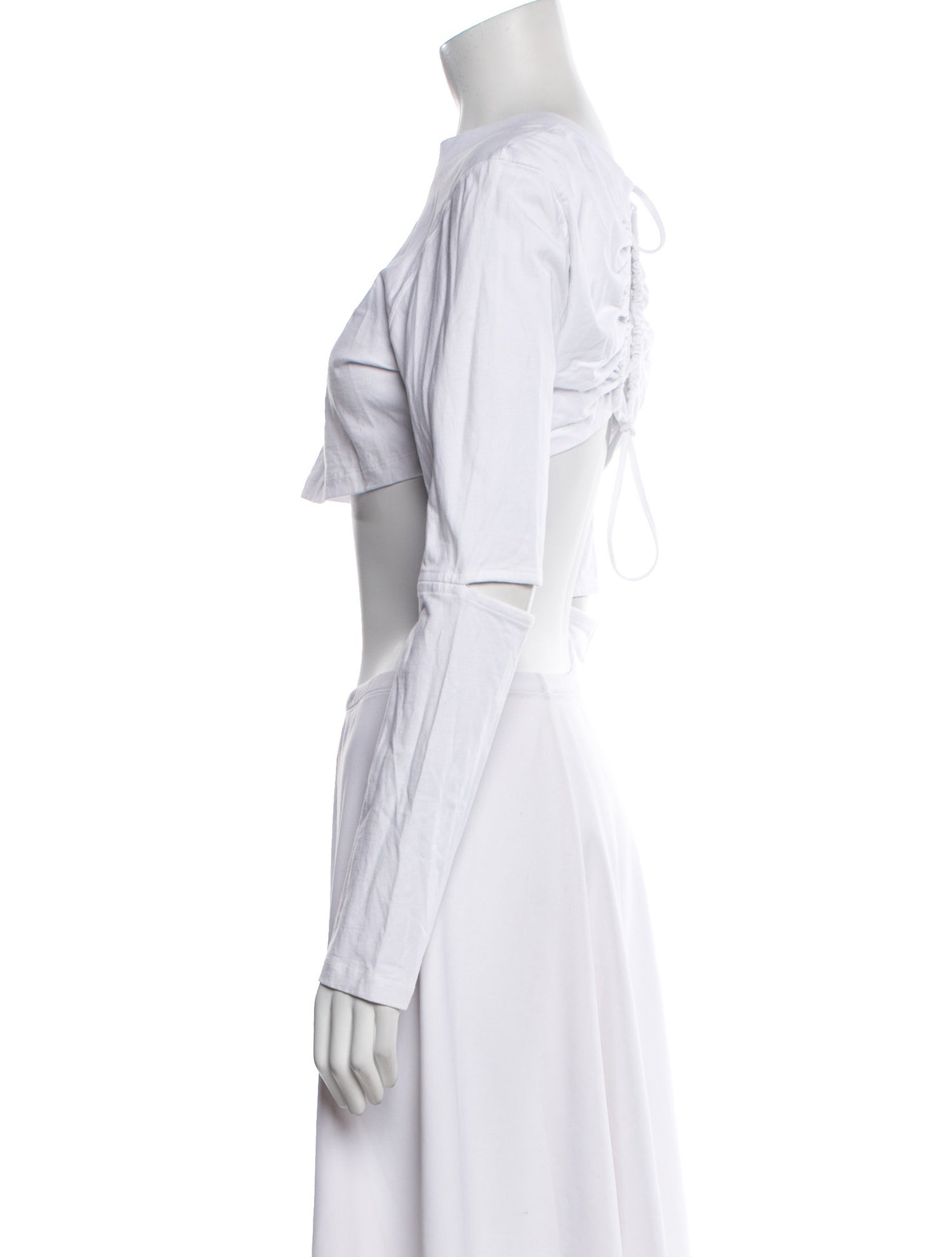 Jacquemus Off-The-Shoulder Long Sleeve Crop Top