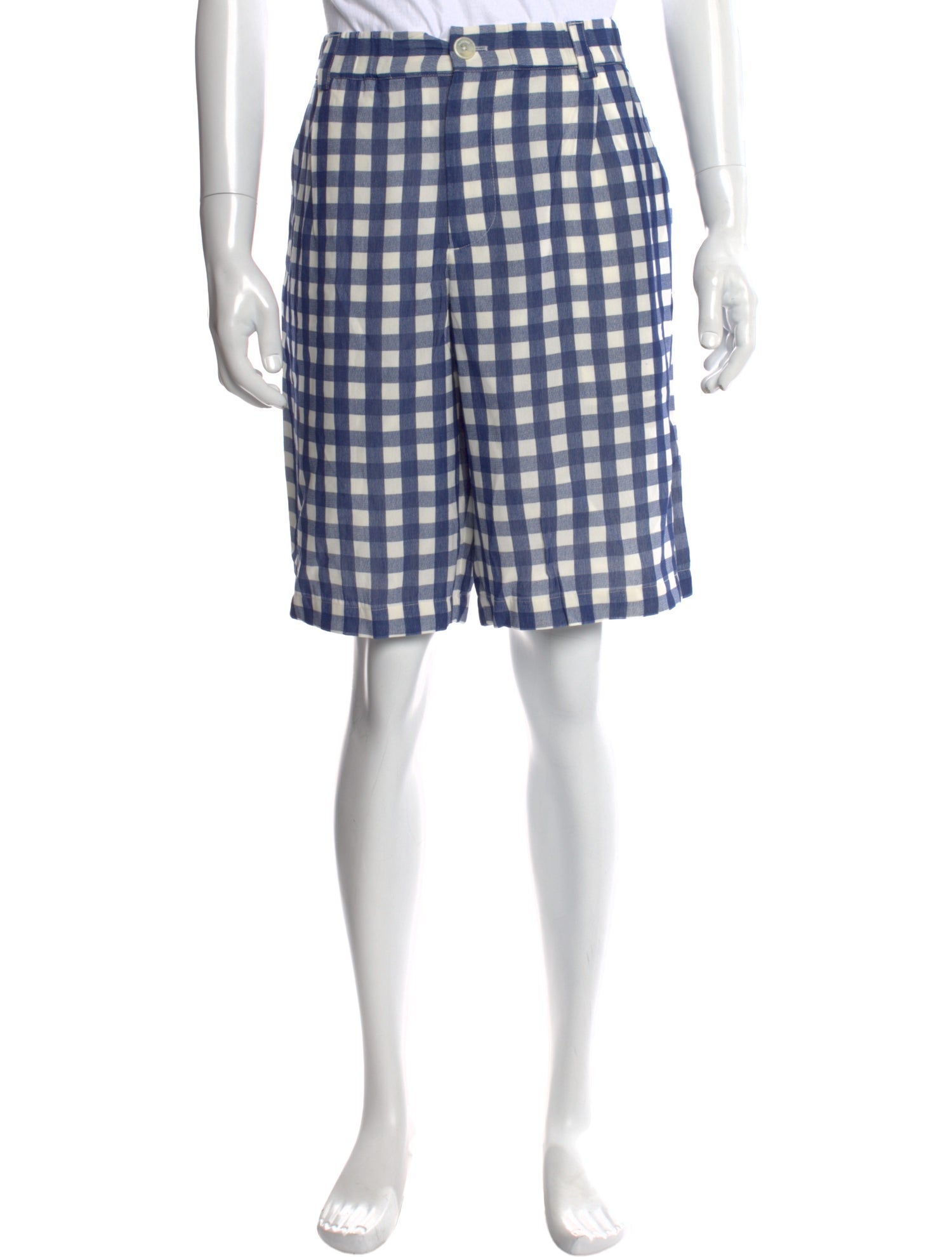 Jacquemus Plaid Print Flat Front Shorts