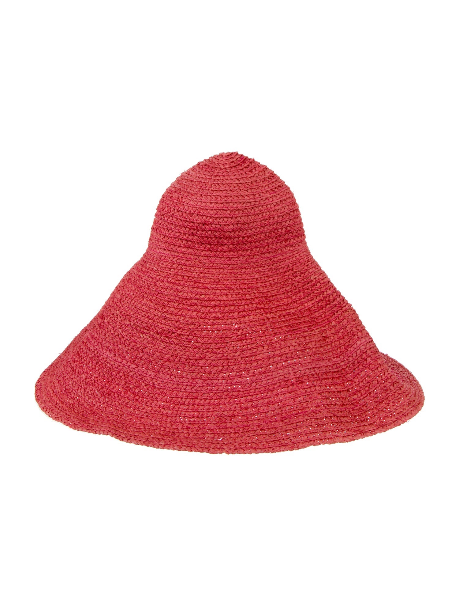 Jacquemus Pink Raffia Wide Brim Baja Hat w/ Braided Accent Throughout
