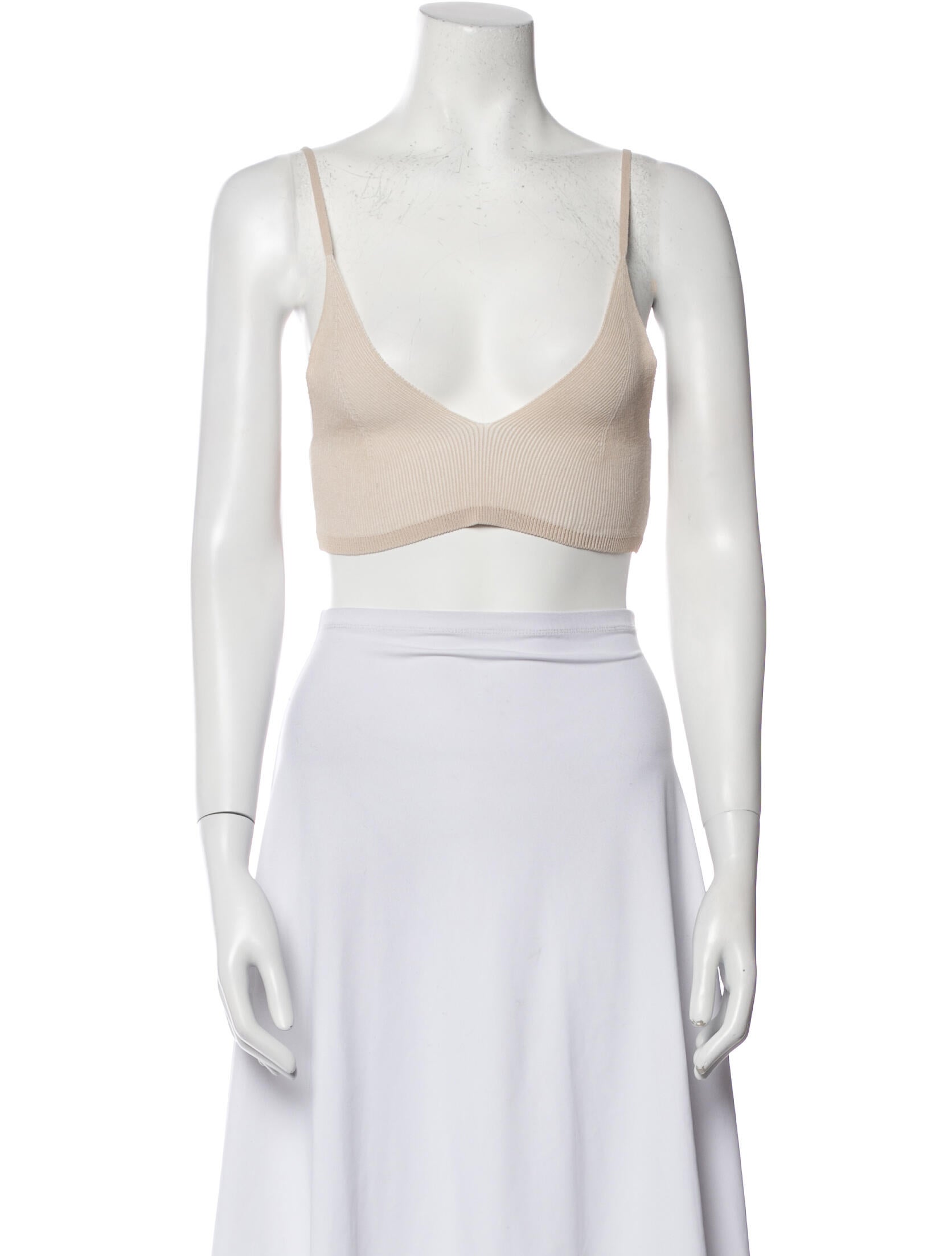 Jacquemus Plunge Neckline Sleeveless Crop Top