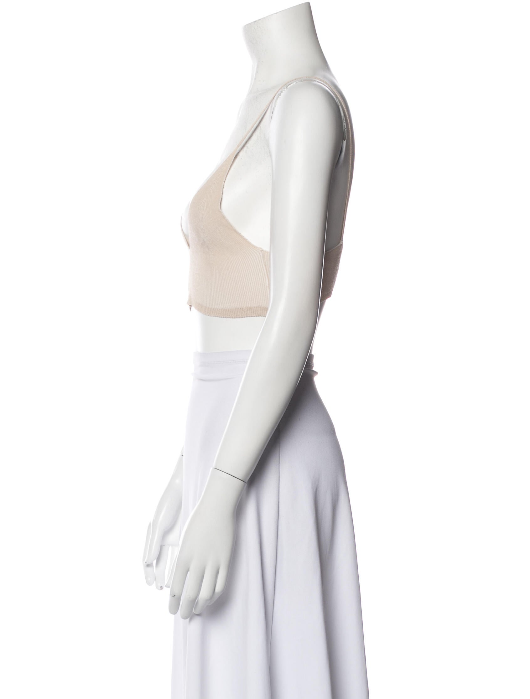 Jacquemus Plunge Neckline Sleeveless Crop Top