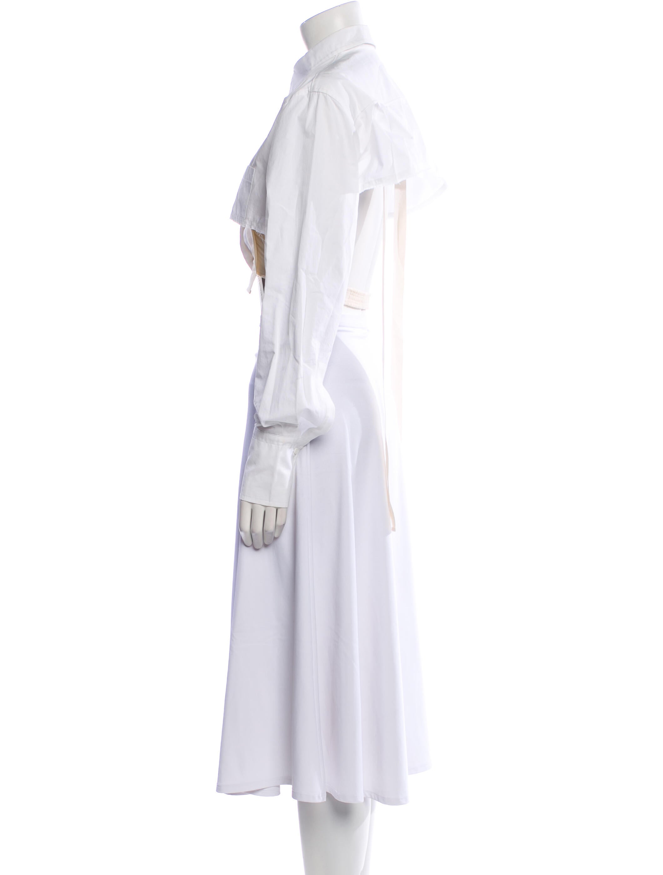 Jacquemus Tie Neck Long Sleeve Crop Top