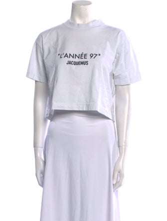 Jacquemus Graphic Print Crew Neck Crop Top