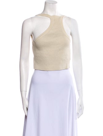 Jacquemus Linen One-Shoulder Crop Top