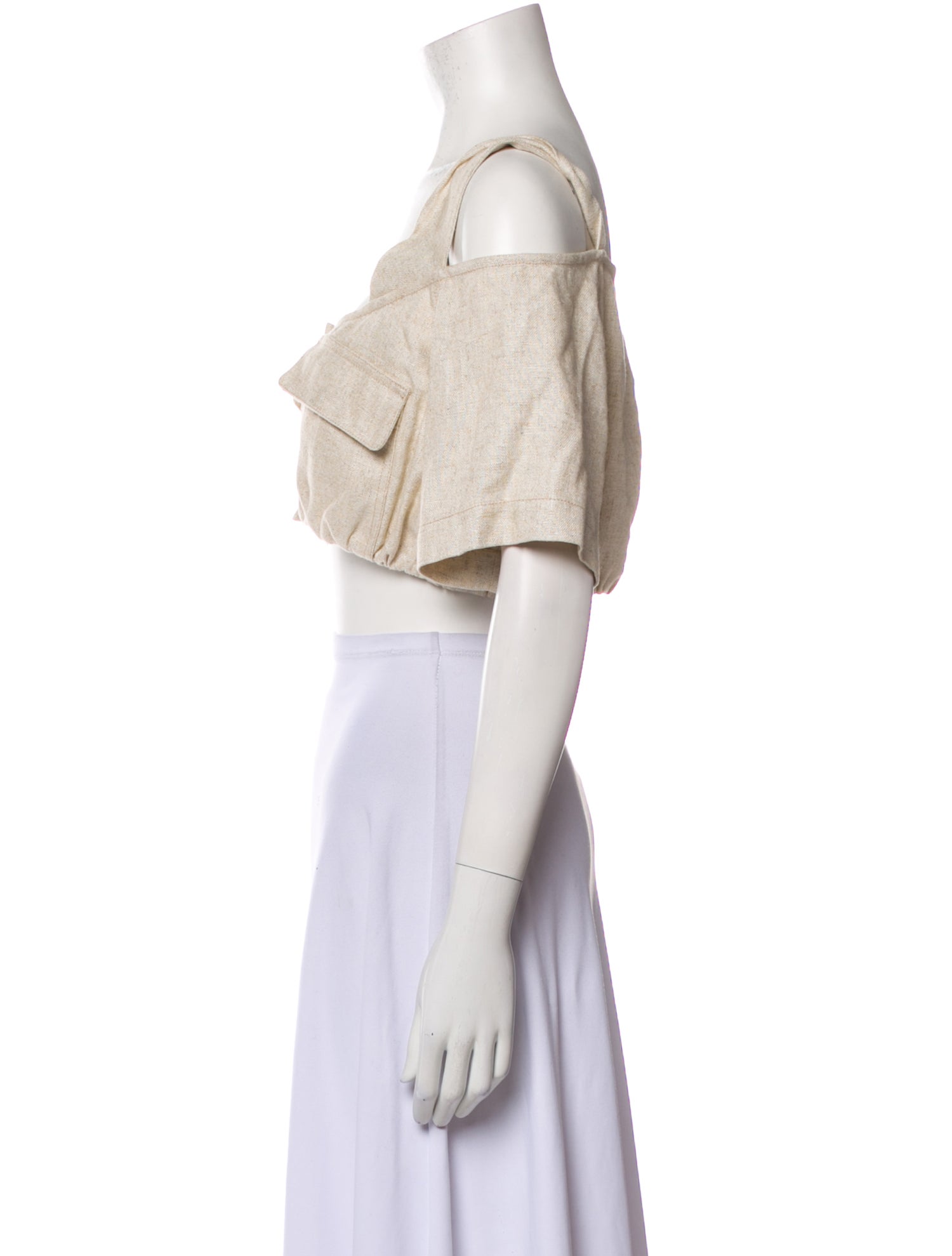 Jacquemus Square Neckline Short Sleeve Crop Top