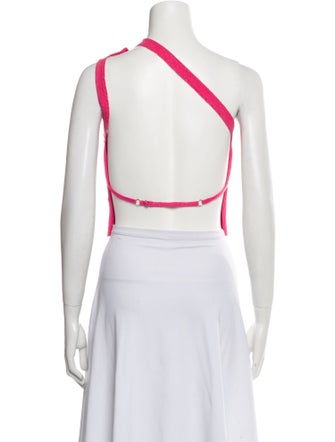 Jacquemus Linen One-Shoulder Crop Top