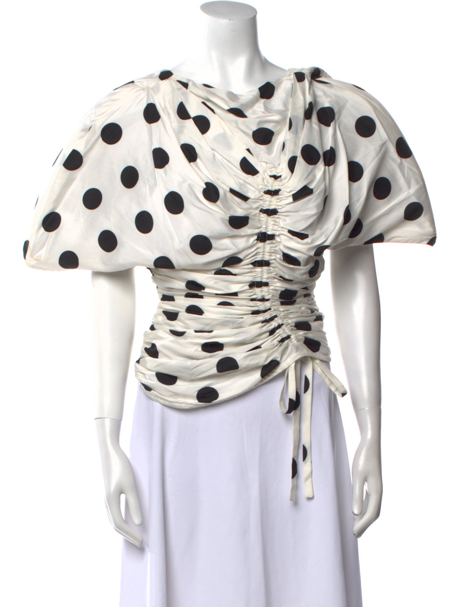 Jacquemus Polka Dot Print Bateau Neckline Crop Top