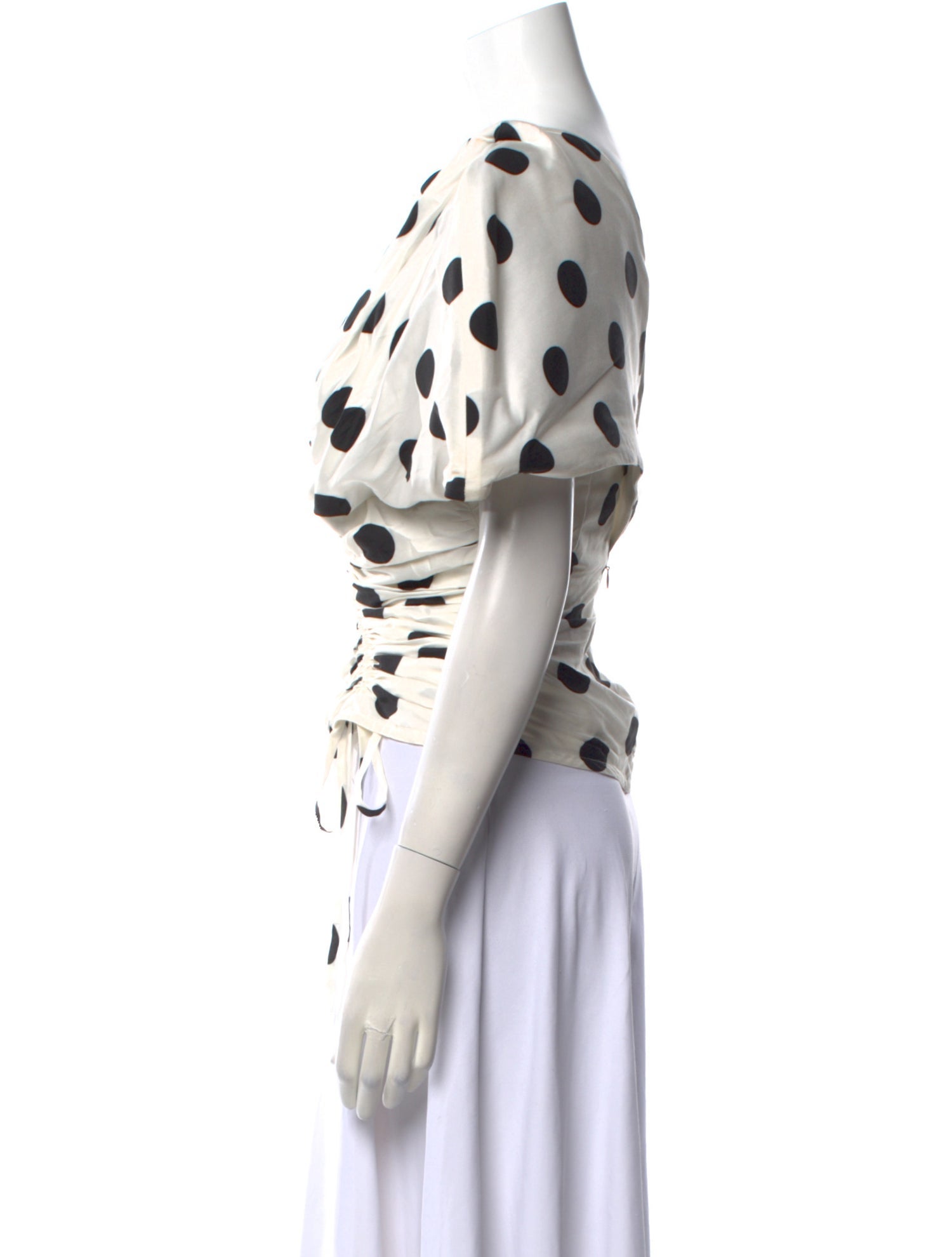 Jacquemus Polka Dot Print Bateau Neckline Crop Top