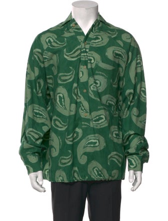Jacquemus Paisley Print Long Sleeve Denim Shirt