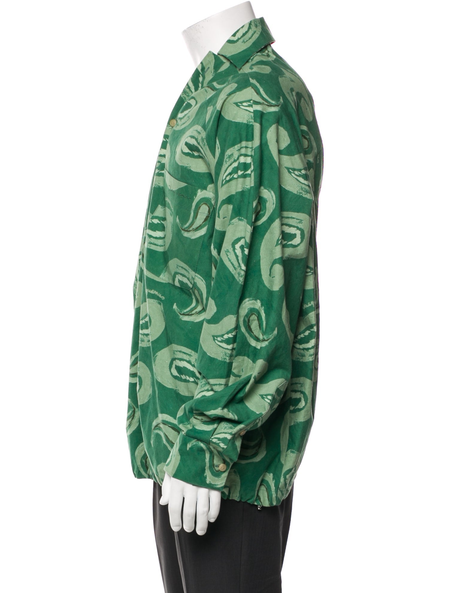 Jacquemus Paisley Print Long Sleeve Denim Shirt