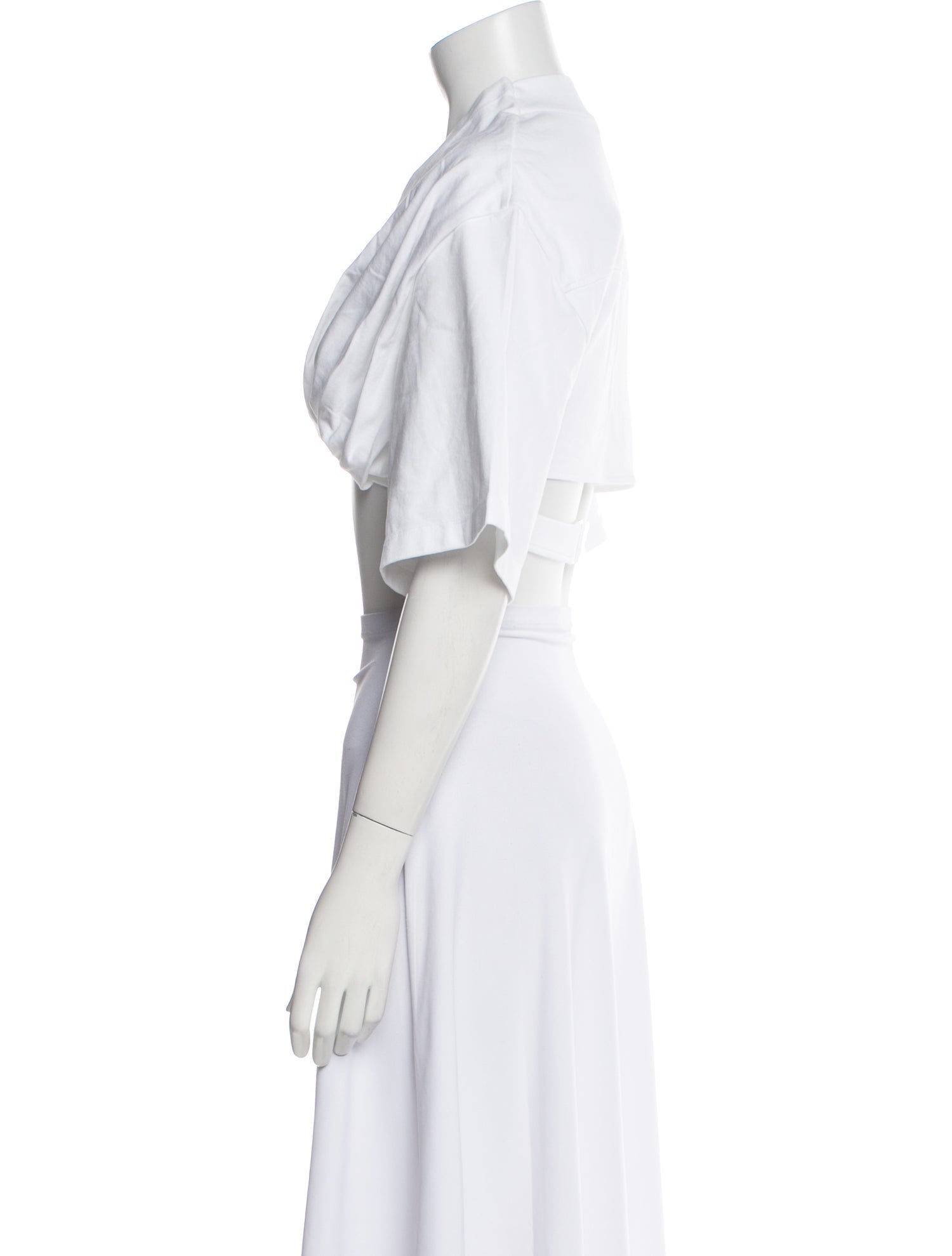 Jacquemus V-Neck Short Sleeve Crop Top