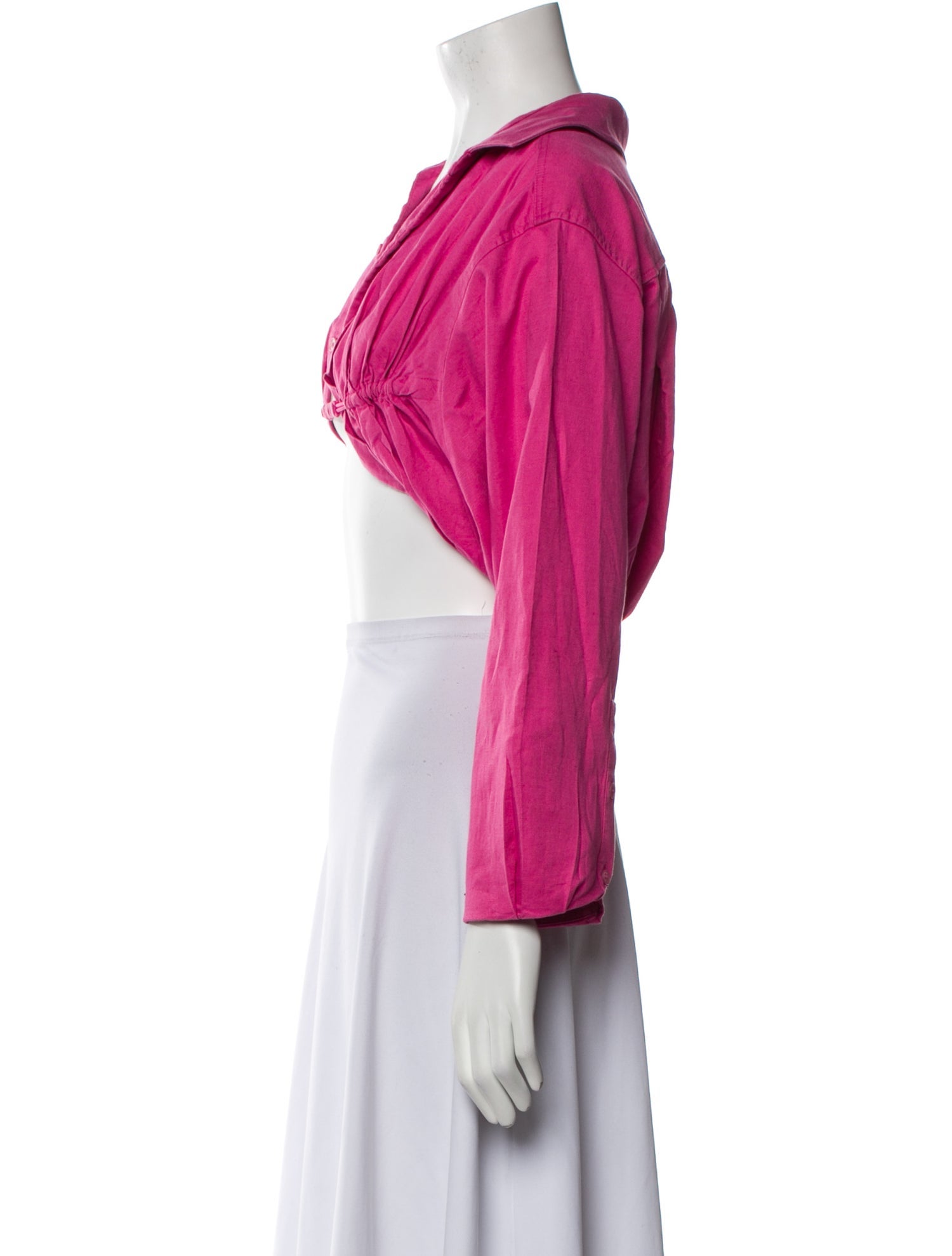 Jacquemus V-Neck Long Sleeve Crop Top