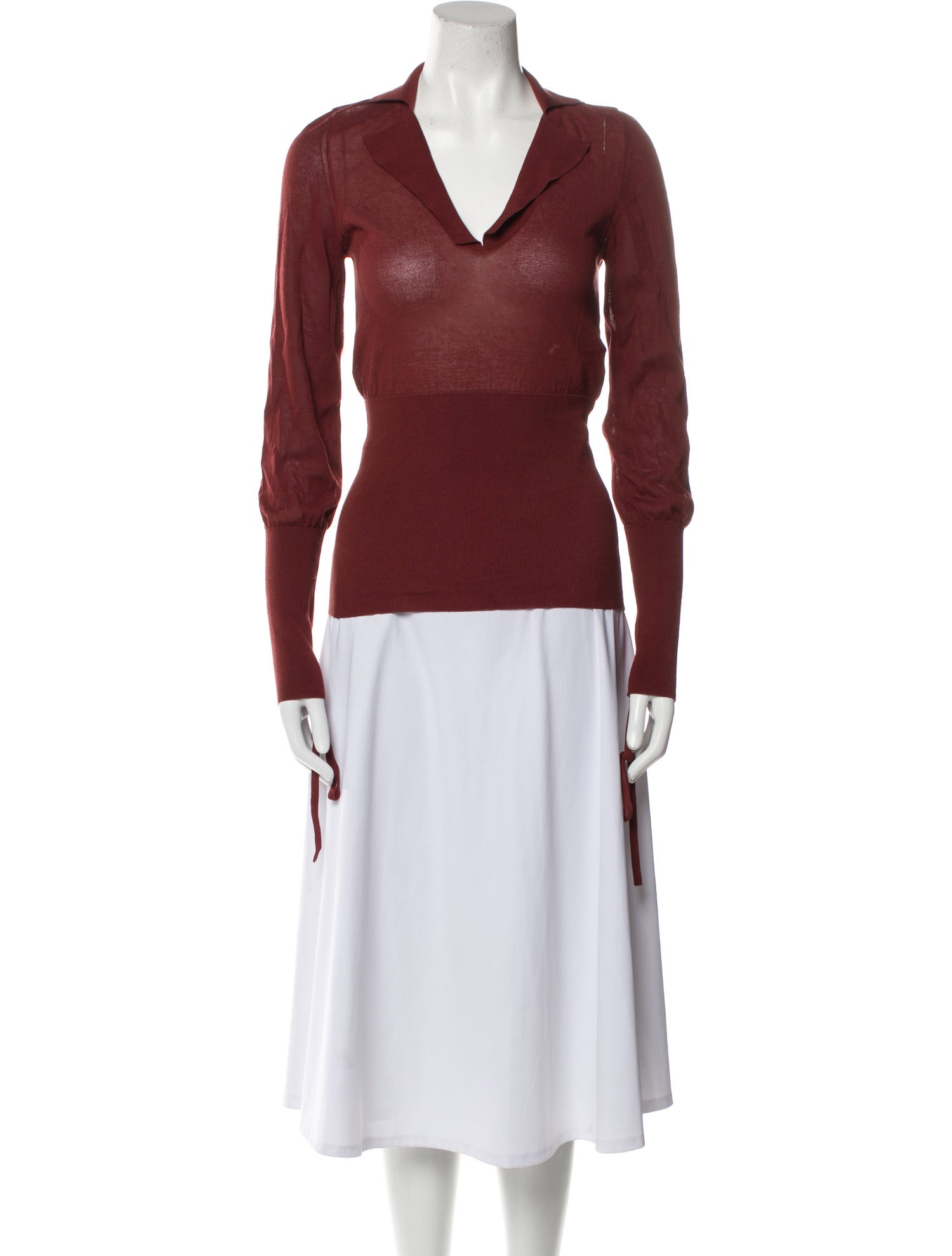 Jacquemus V-Neck Long Sleeve Top