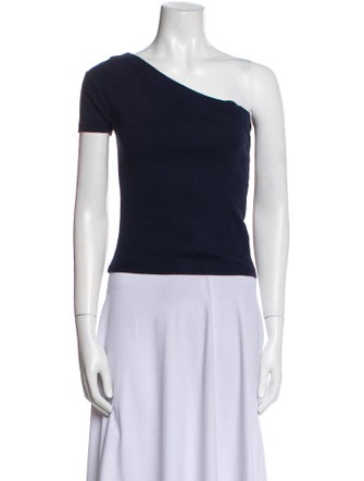 Jacquemus One-Shoulder Short Sleeve Crop Top