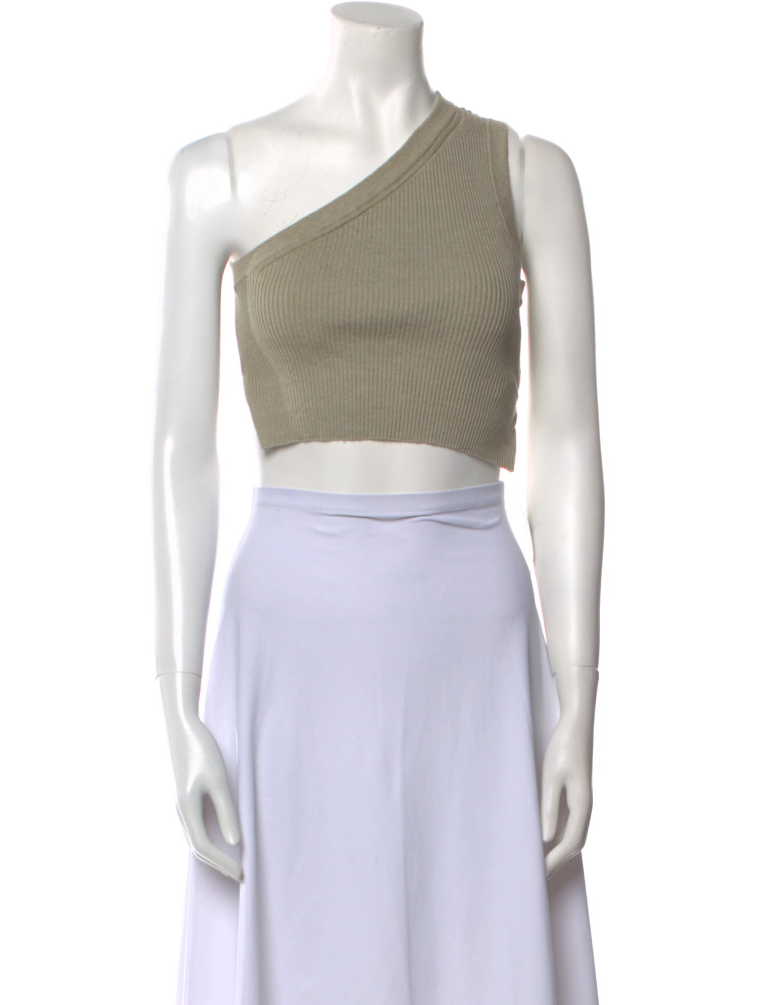 Jacquemus Linen One-Shoulder Crop Top
