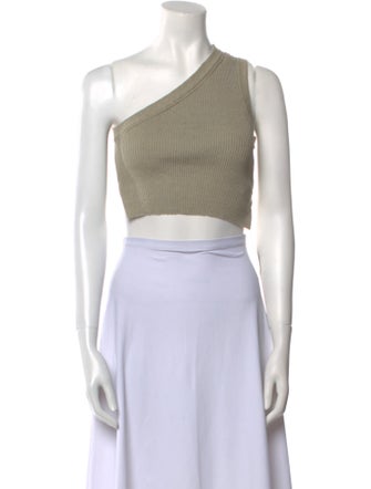 Jacquemus Linen One-Shoulder Crop Top