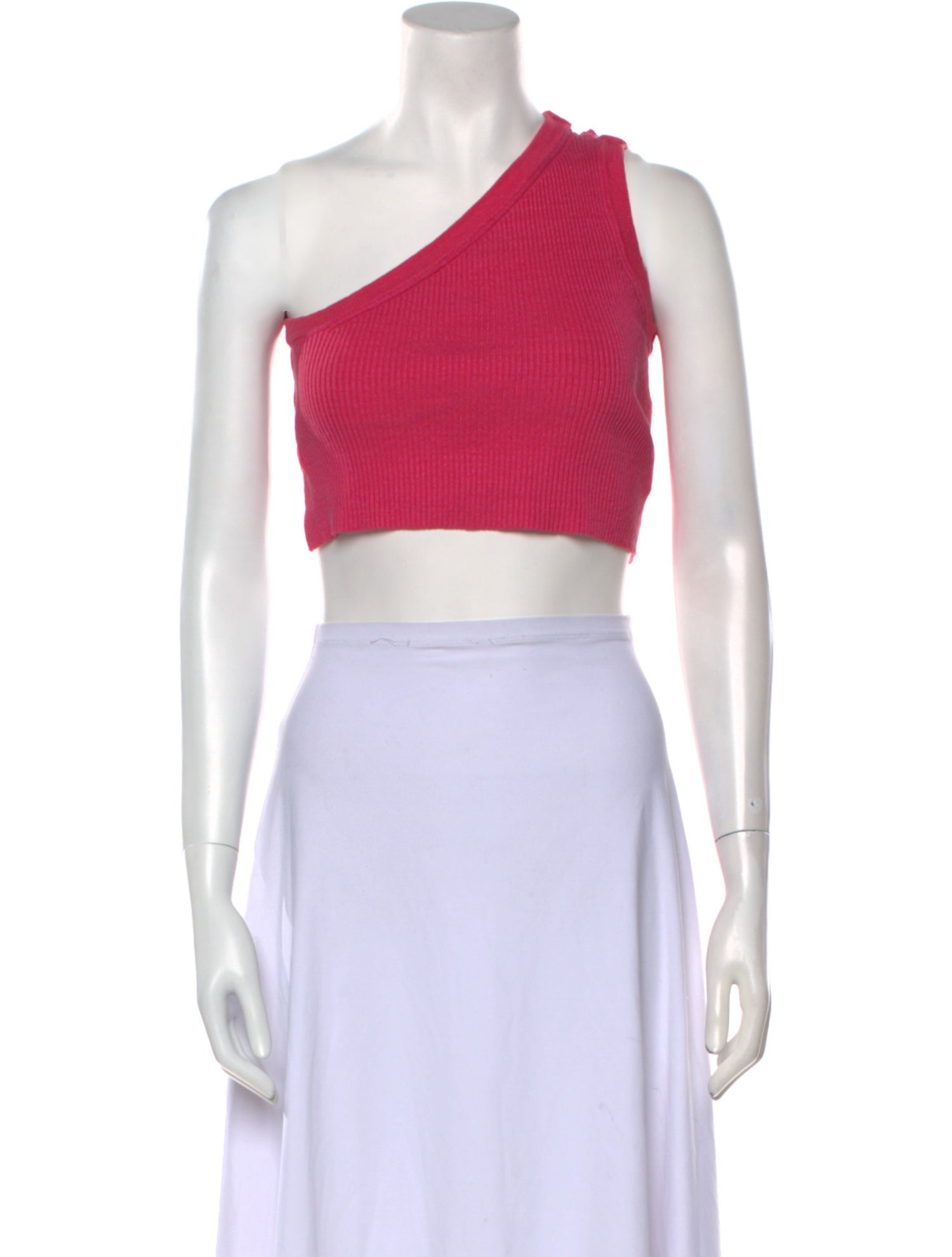 Jacquemus Linen One-Shoulder Crop Top