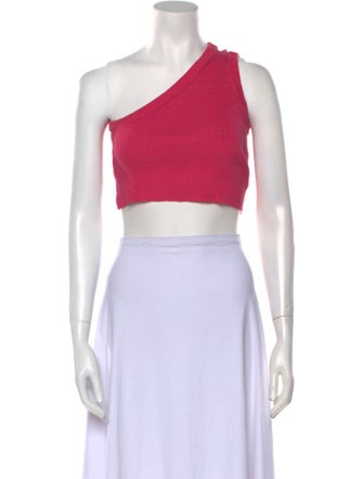 Jacquemus Linen One-Shoulder Crop Top