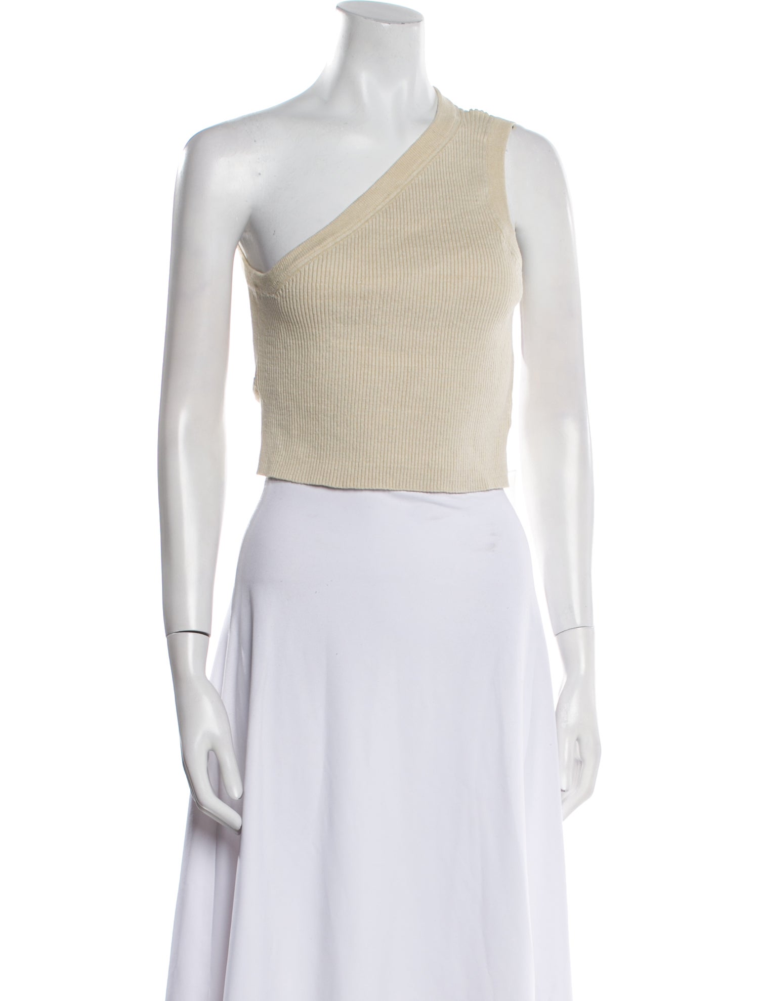 Jacquemus Linen One-Shoulder Crop Top