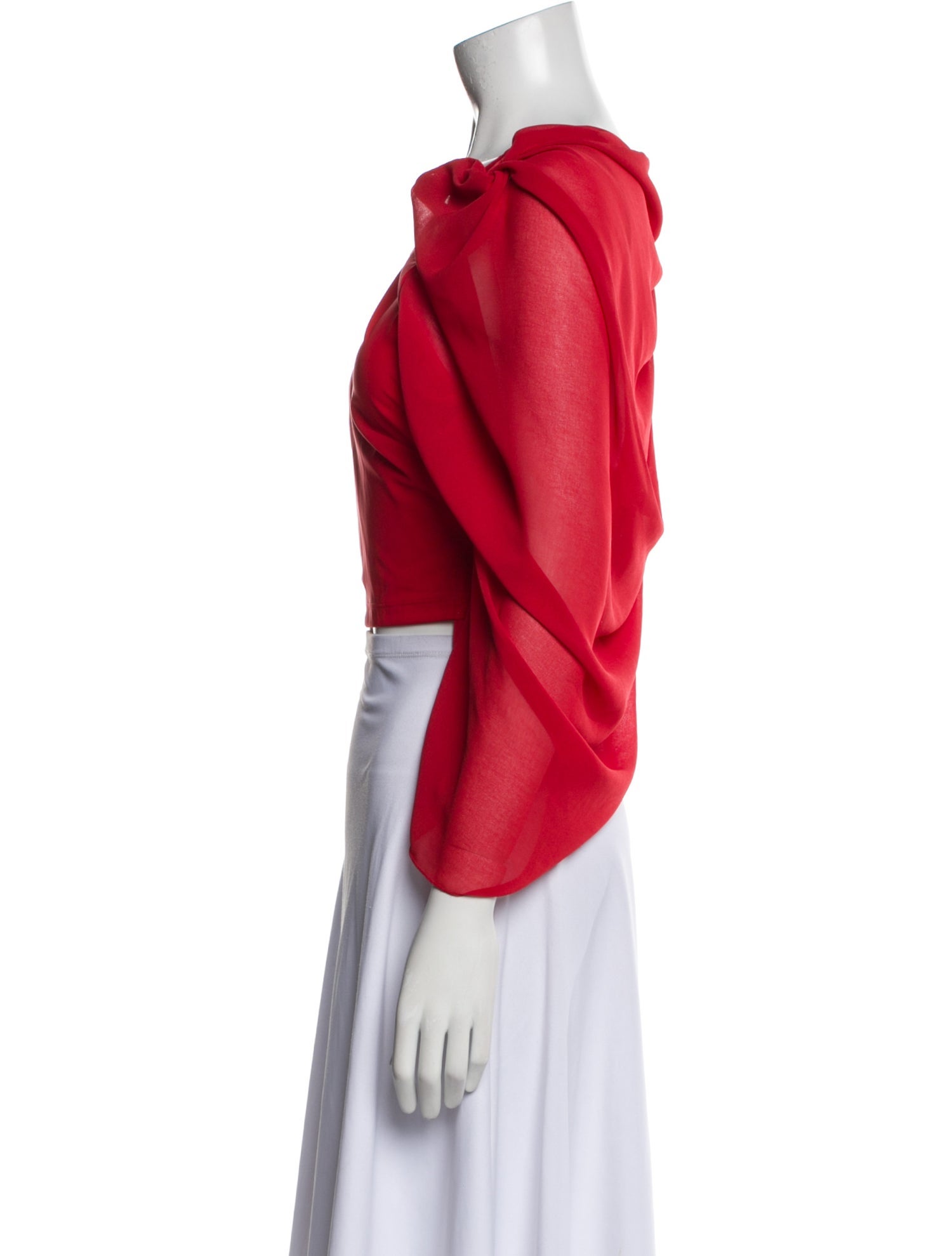 Jacquemus Bateau Neckline Three-Quarter Sleeve Crop Top