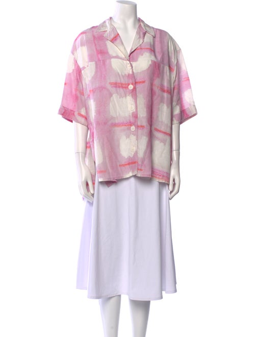 Jacquemus Printed Three-Quarter Sleeve Button-Up Top