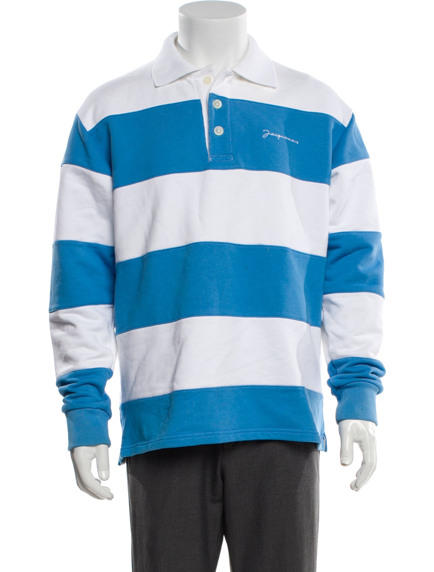 Jacquemus Striped V-Neck Polo Shirt