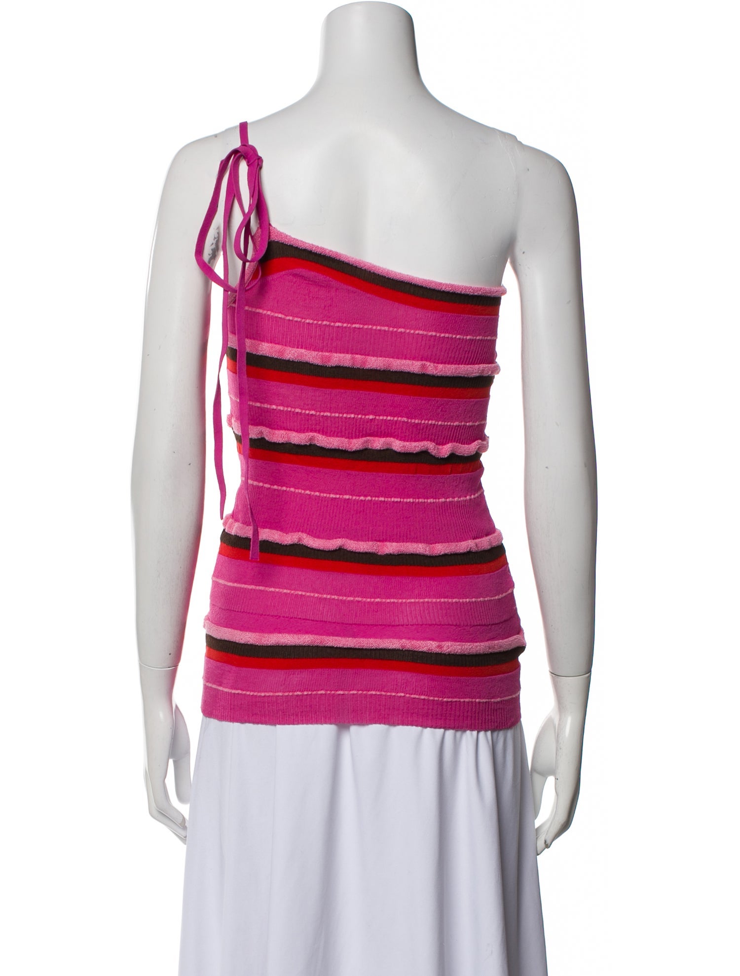 Jacquemus Striped One-Shoulder Top