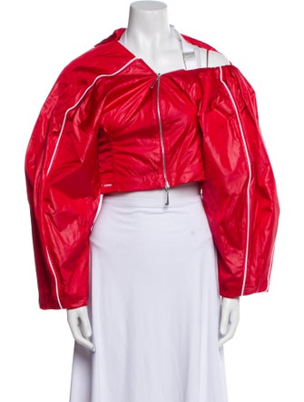 Jacquemus Nylon Striped Biker Jacket