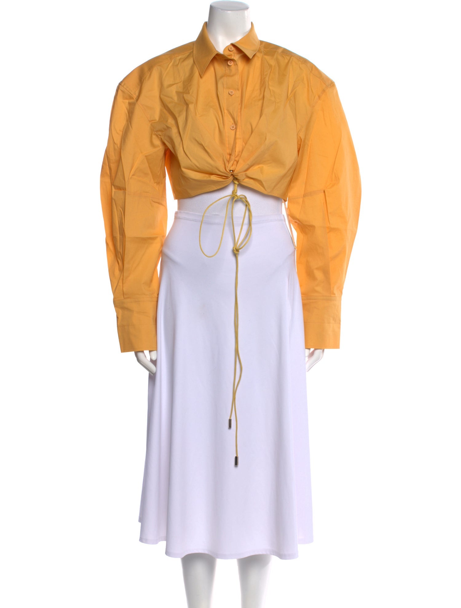 Jacquemus V-Neck Long Sleeve Crop Top