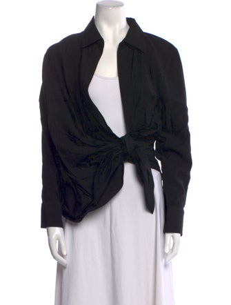 Jacquemus V-Neck Long Sleeve Button-Up Top