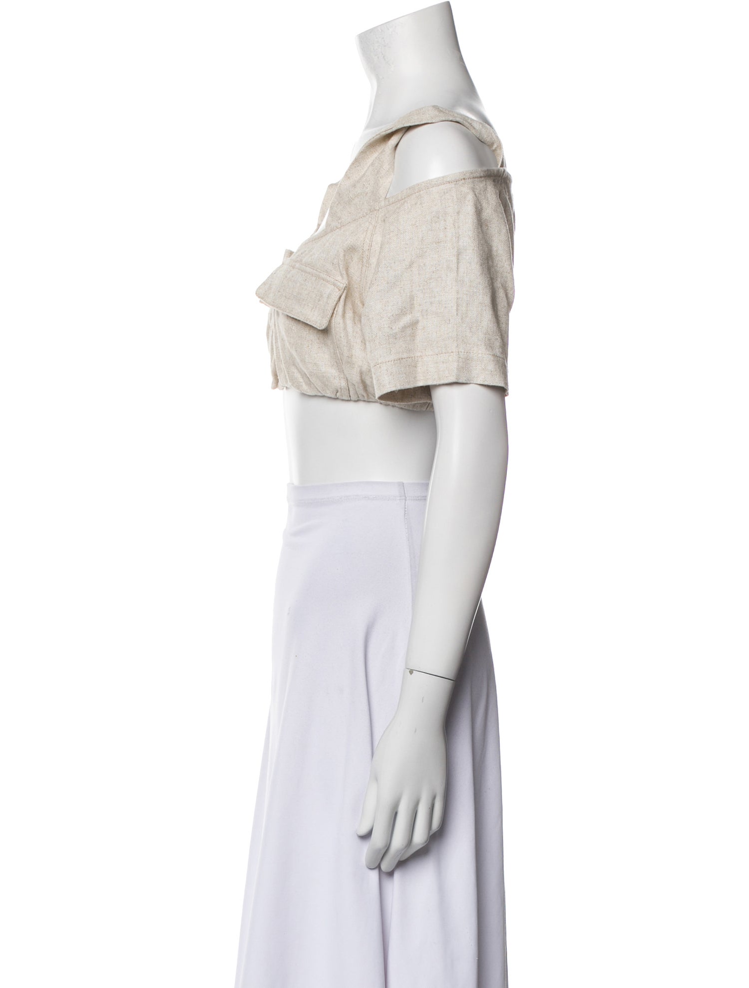 Jacquemus Square Neckline Short Sleeve Crop Top