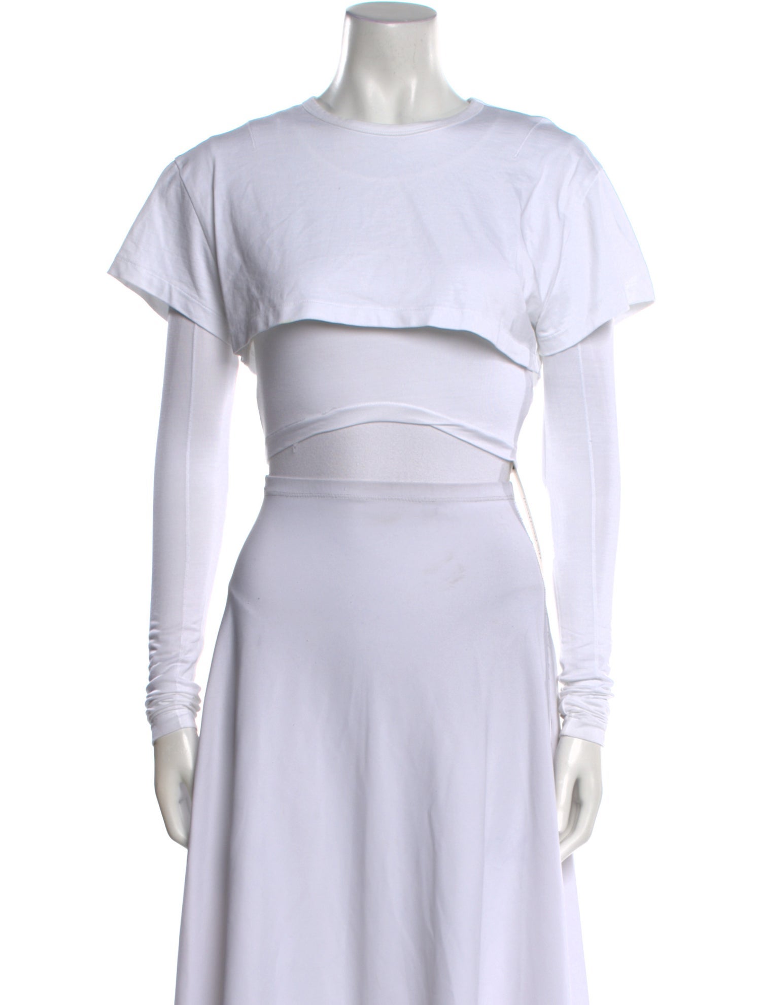 Jacquemus Crew Neck Short Sleeve Crop Top