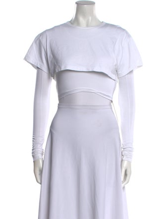 Jacquemus Crew Neck Short Sleeve Crop Top