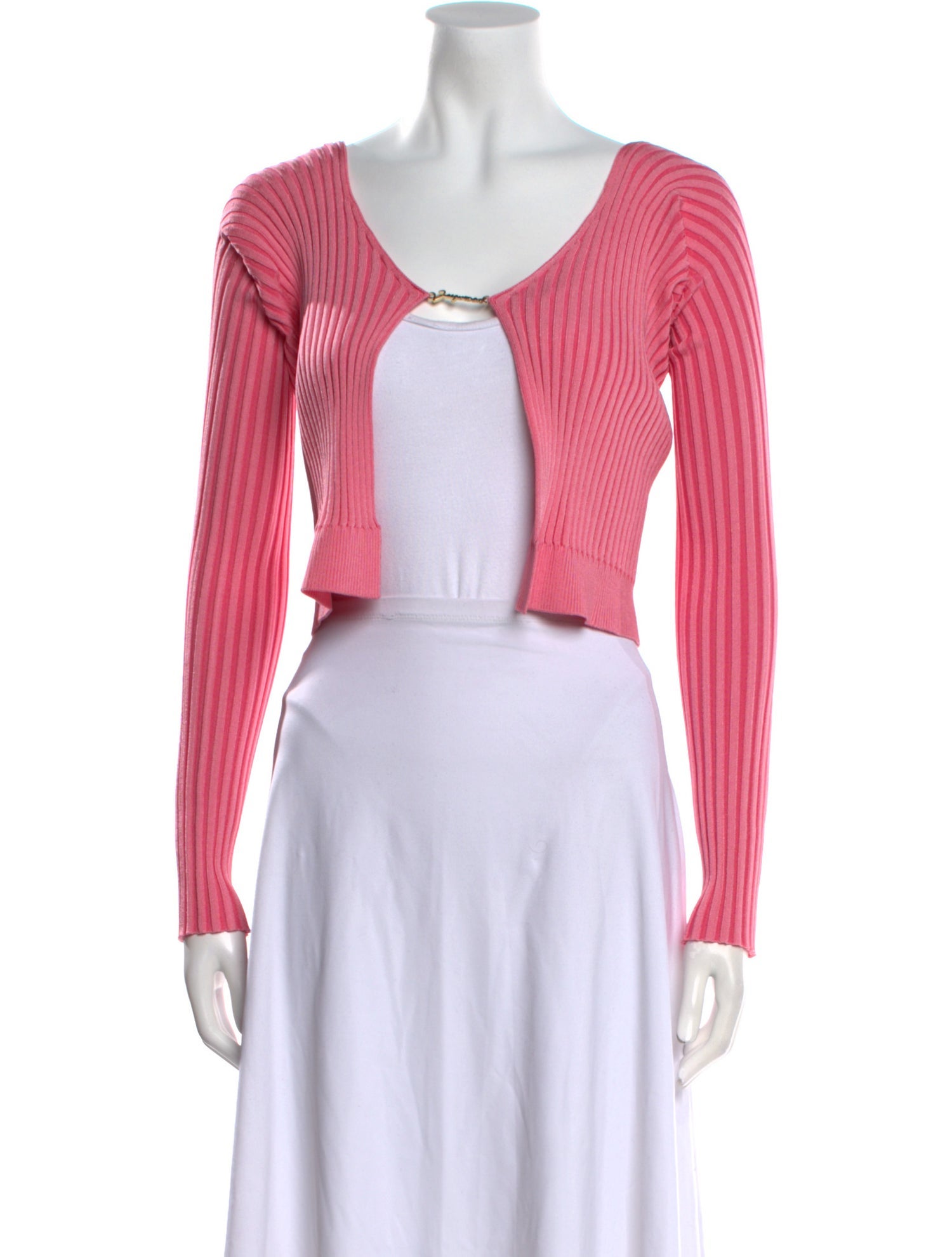 Jacquemus Scoop Neck Long Sleeve Crop Top