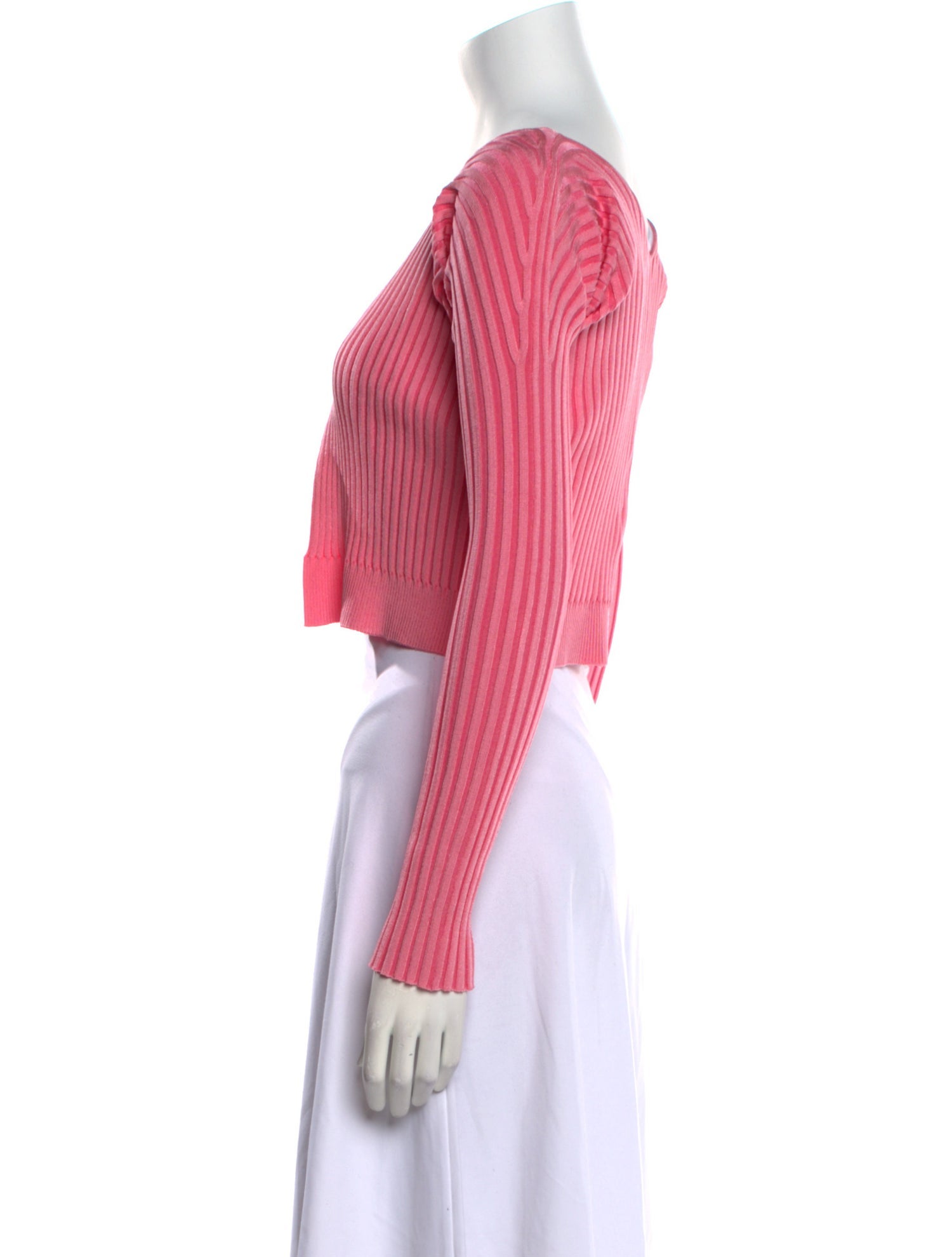 Jacquemus Scoop Neck Long Sleeve Crop Top