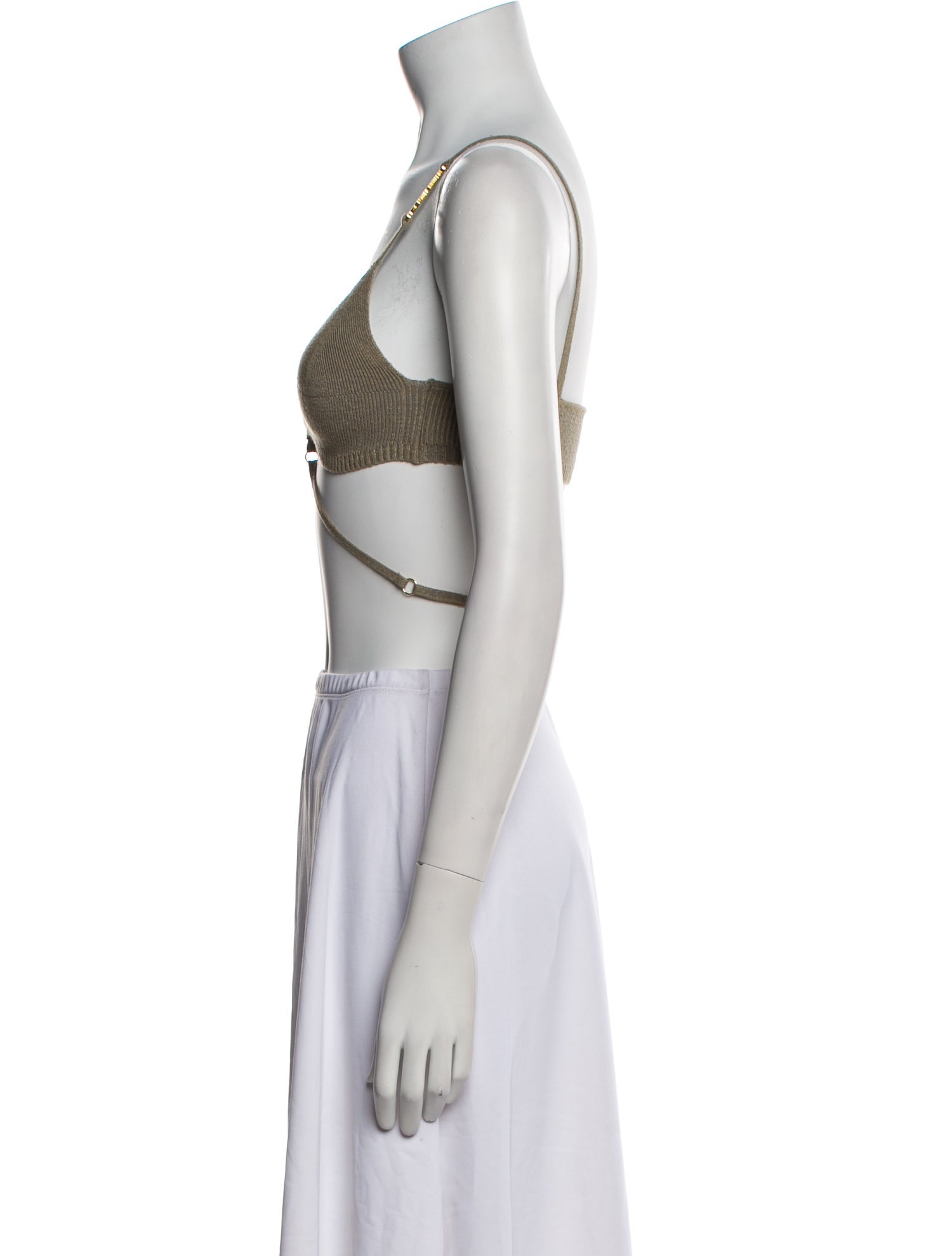 Jacquemus Linen Scoop Neck Crop Top