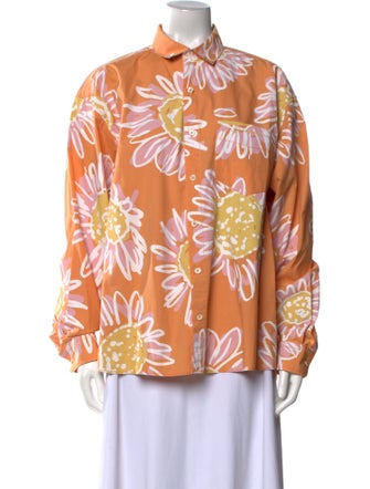 Jacquemus Floral Print Long Sleeve Button-Up Top