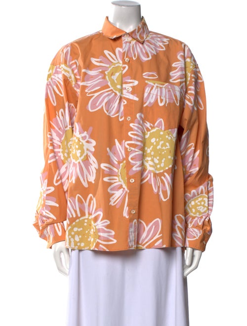 Jacquemus Floral Print Long Sleeve Button-Up Top
