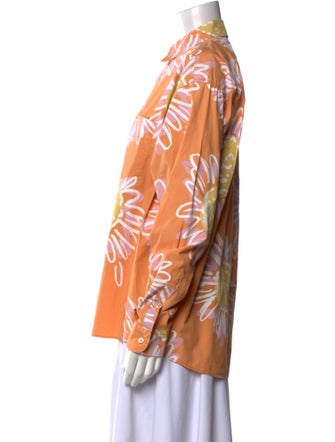 Jacquemus Floral Print Long Sleeve Button-Up Top